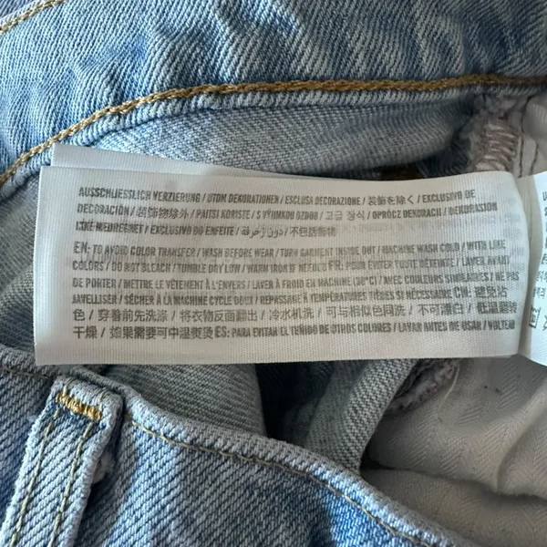 Abercrombie 90s Straight Ultra High Rise Distressed Jeans 26 short 2S Light Wash - Image 11
