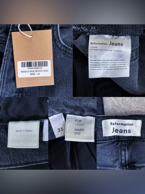 Reformation‎ Serena High Rise Skinny Jeans Erie Faded Black 23 NWT - Image 9