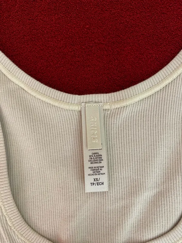 SKIMS cotton rib tank in stone size XS - Image 4