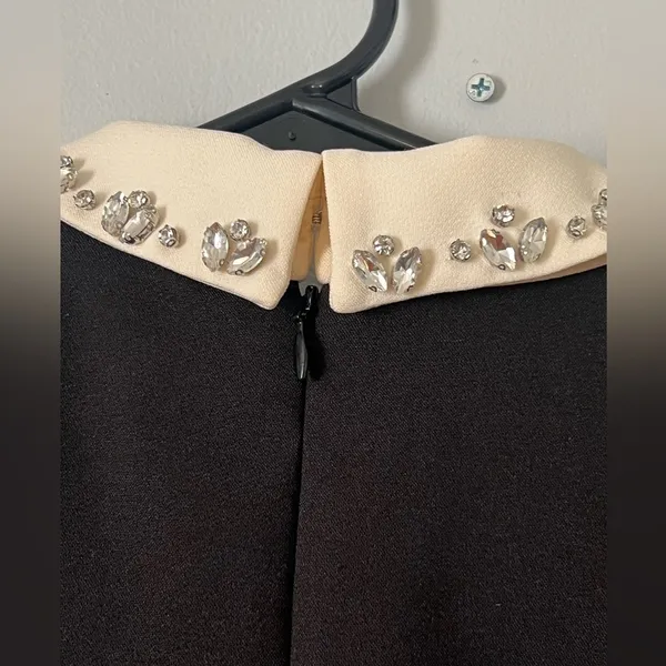 NEW J. Crew Black Mini Dress with White Collar - Image 10