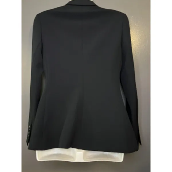 Express Blazer Womens 6 Black One Button Lined Stretch Notch Lapel Suit Jacket - Image 7