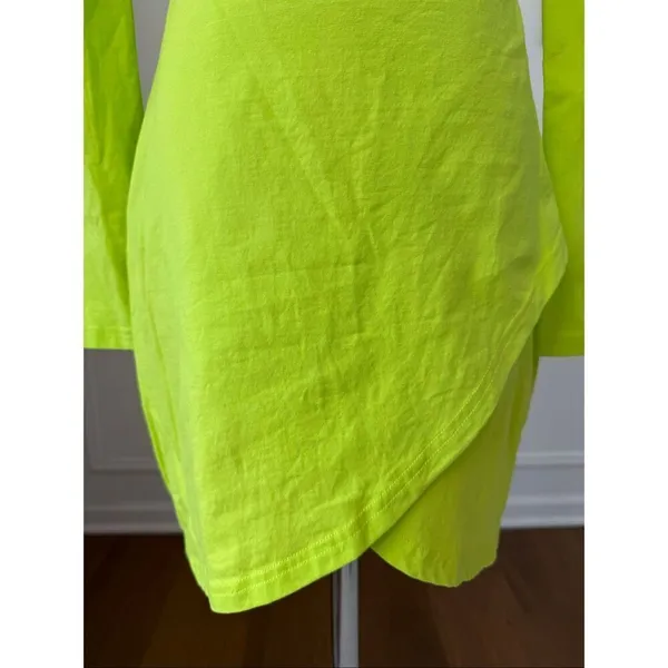Superdown Kierra Mini Dress Neon Lime Long Sleeve Cut Out BodyCon S - Image 6