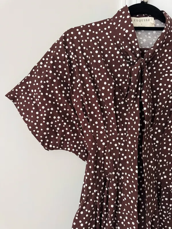 Anthropologie The Tobie Tie-Neck Shirt Dress by Exquise, Size S - Image 7