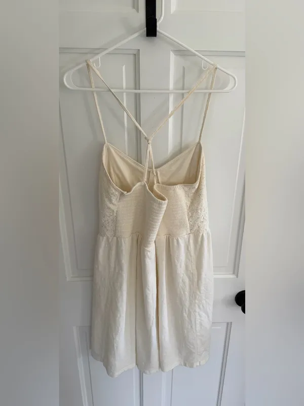 American Eagle Ivory Lace Fit & Flare Dress‎ Cottagecore Boho L - Image 2