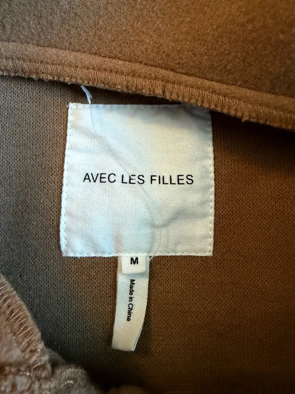 Avec Les Filles Oat Melange Boyfriend Shacket Jacket Beige M - Image 6