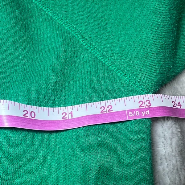 Hanes Vintage 90s‎ Christmas Sweatshirt Womens Large Green Crew Neck Motif Retro - Image 4