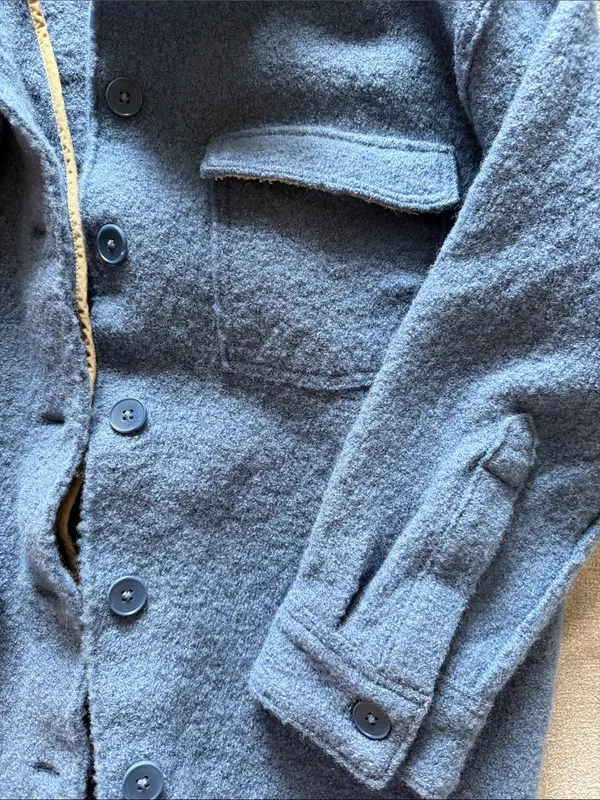 Banana Republic Dusty Blue Wool Button Jacket - Image 3