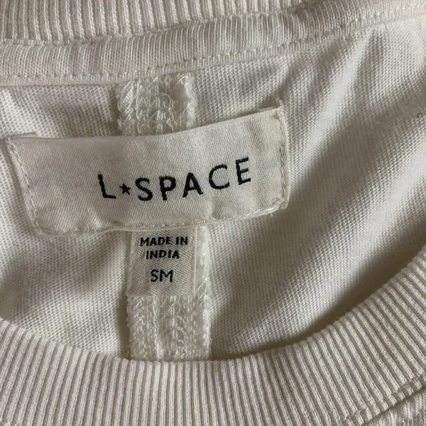 L Space Ivory Short Sleeve Maxi‎ T Shirt Dress With Slit S/M - Image 2