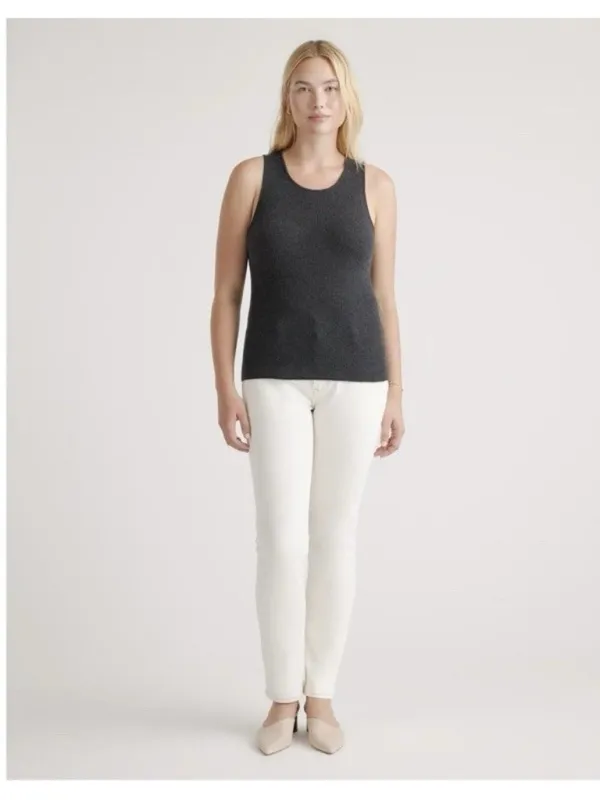 Quince Featherweight Cashmere Ribbed Tank Black Size Large - Image 2
