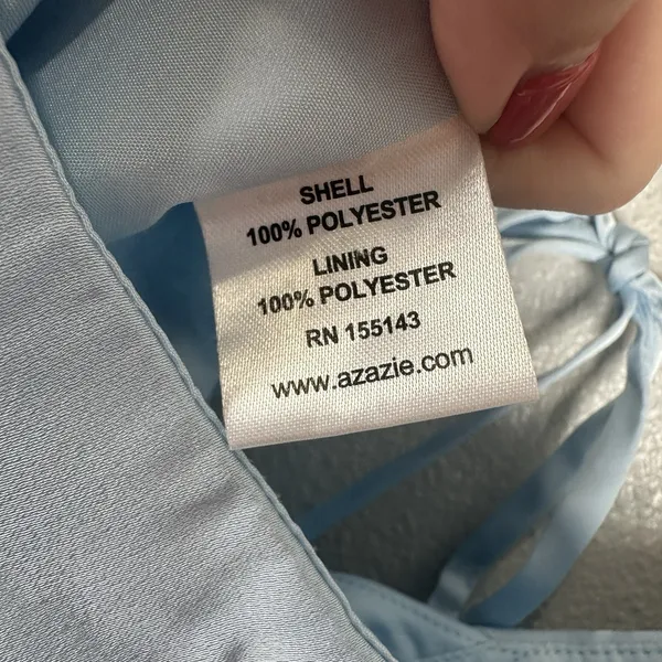 NEW Azazie Bondi Bridesmaid Dress Womens Sz A10 Sky Blue Satin Formal Maxi Slit - Image 10