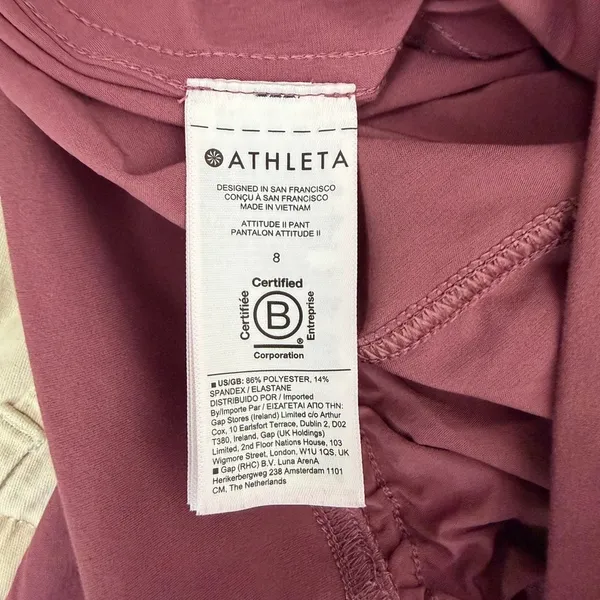Athleta Attitude II Pant Jogger Tapered Mid Rise Mauve Athleisure Casual Size 8 - Image 9
