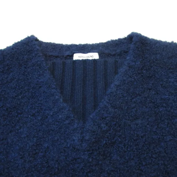 NWT Alexa Chung for Madewell Bobbie Sweater in Navy Blue Alpaca Boucle M - Image 7