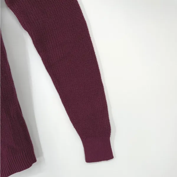 Banana Republic NWT Cable Knit Sweater‎ Berry Wine Purple Long Sleeve M - Image 4
