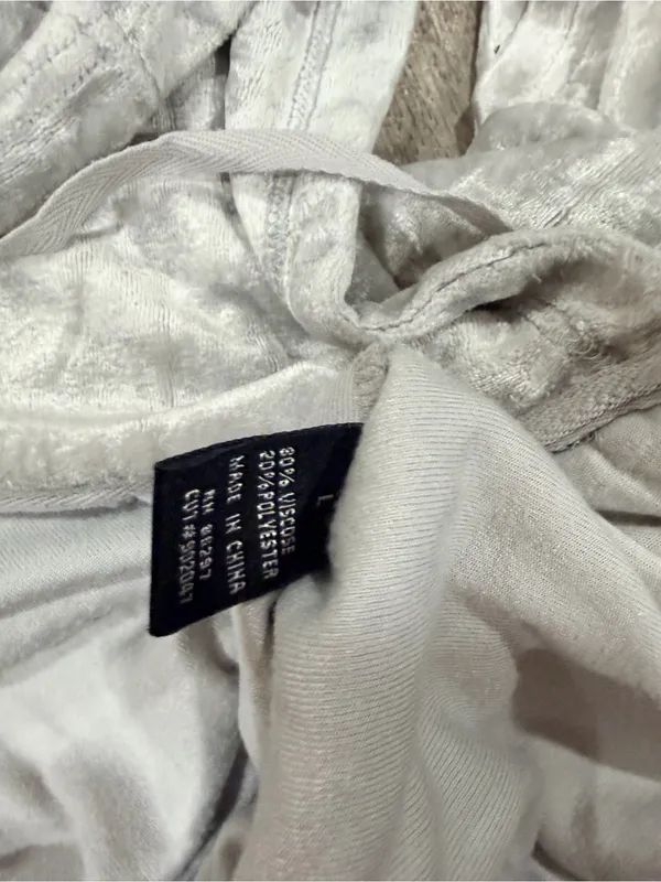BCBGMaxAzria Silver Light Gray Velvet Zip Hoodie Set - Image 14