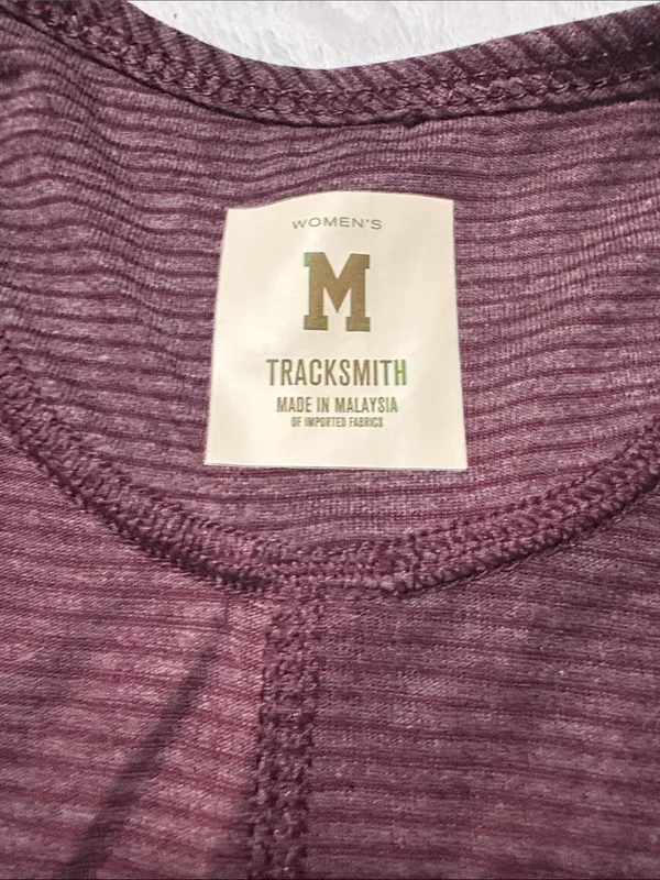 Tracksmith size medium Heathered Plum Stripe Racerback Training Tank Purple - Image 2