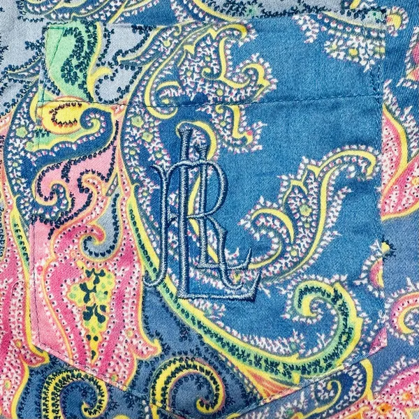 Lauren Ralph Lauren Paisley Size Medium Mini Dress w logo p-p 20” s-h 34” - Image 8