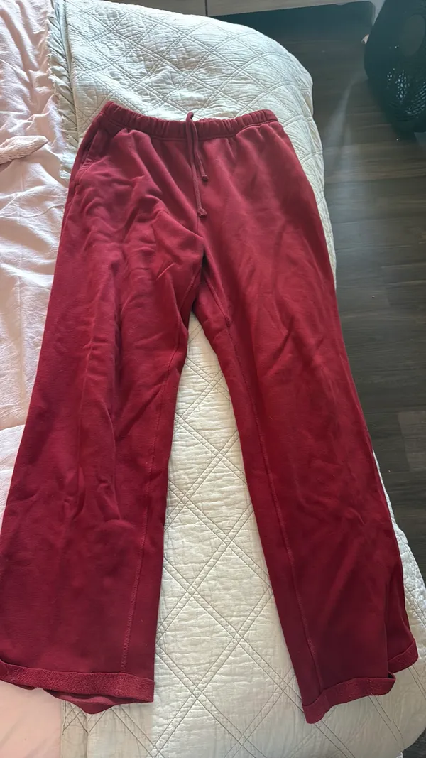 SKIMS straight leg cotton fleece pants in brick (limited edition color) - Image 4