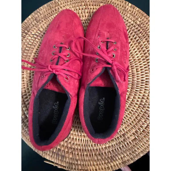 Propet Womens Red Suede‎ Lace Up Comfort Walking Shoes Sneakers Low Top Size 9.5 - Image 6