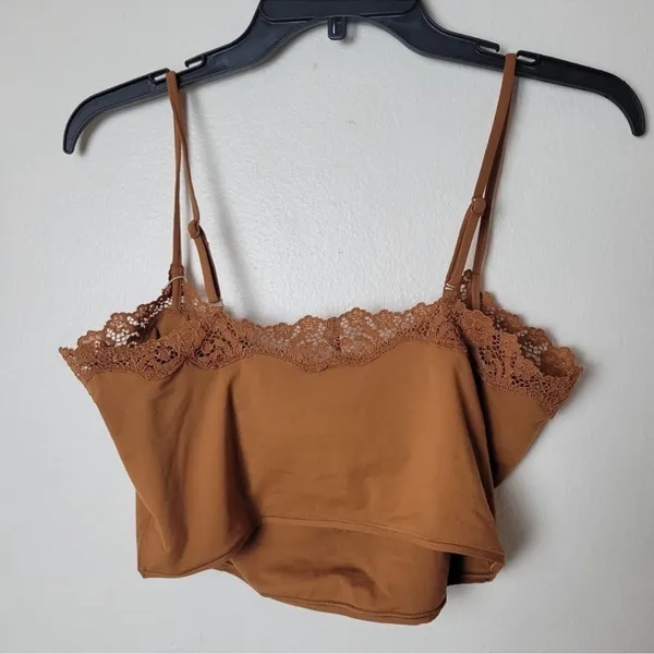 SKIMS Fits Everybody Corded Lace Cropped Cami Top Bronze Sz 4X Plus - Image 3