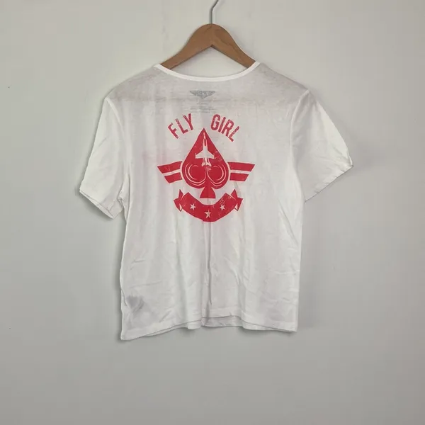 Top Gun Maverick | Cropped White Fly Girl Top sz Large (11-13) - Image 4