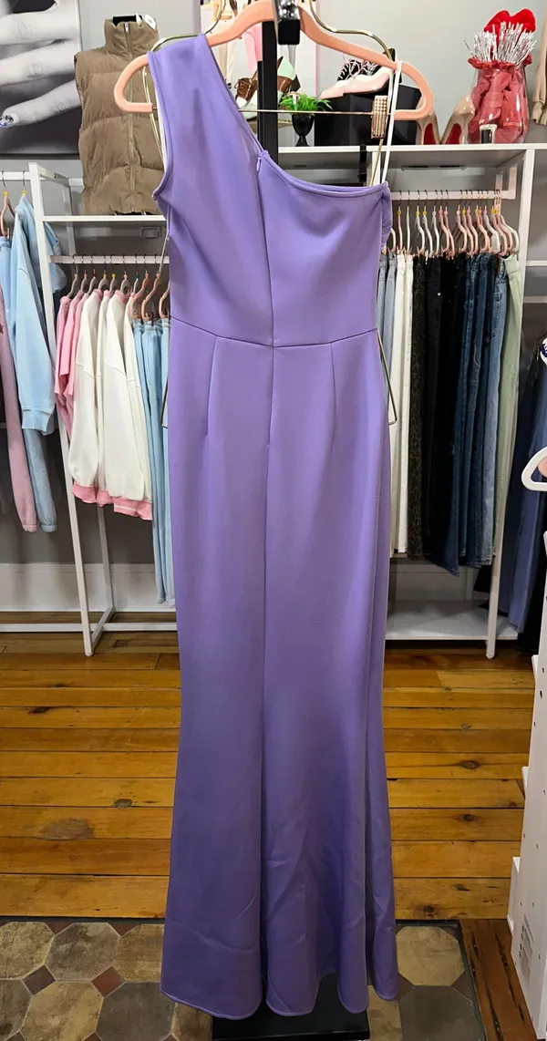 PromGirl Purple One Shoulder Formal Prom Dress - Image 8