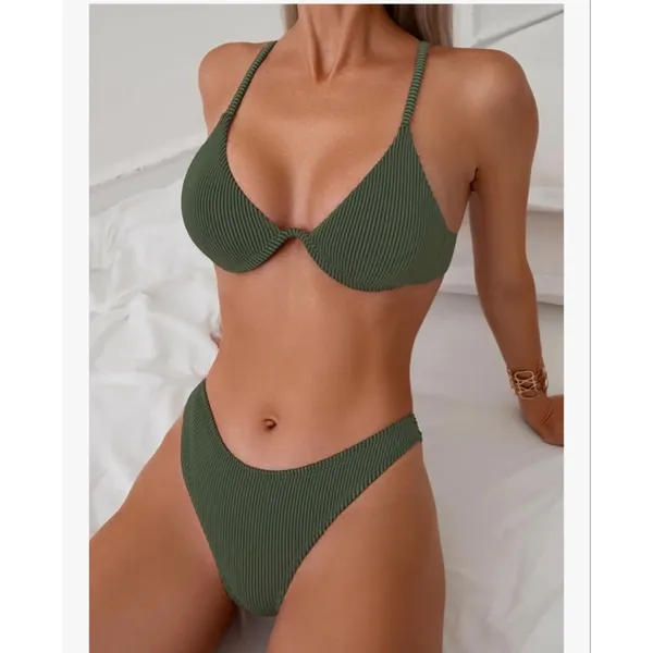 NEW Underwire Triangle Bikini Push Up Swimsuit Cheeky XL - Image 4