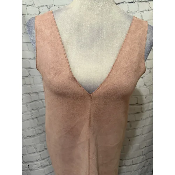 Zara Faux Suede Addison Shift Dress Pink Size Medium - Image 3