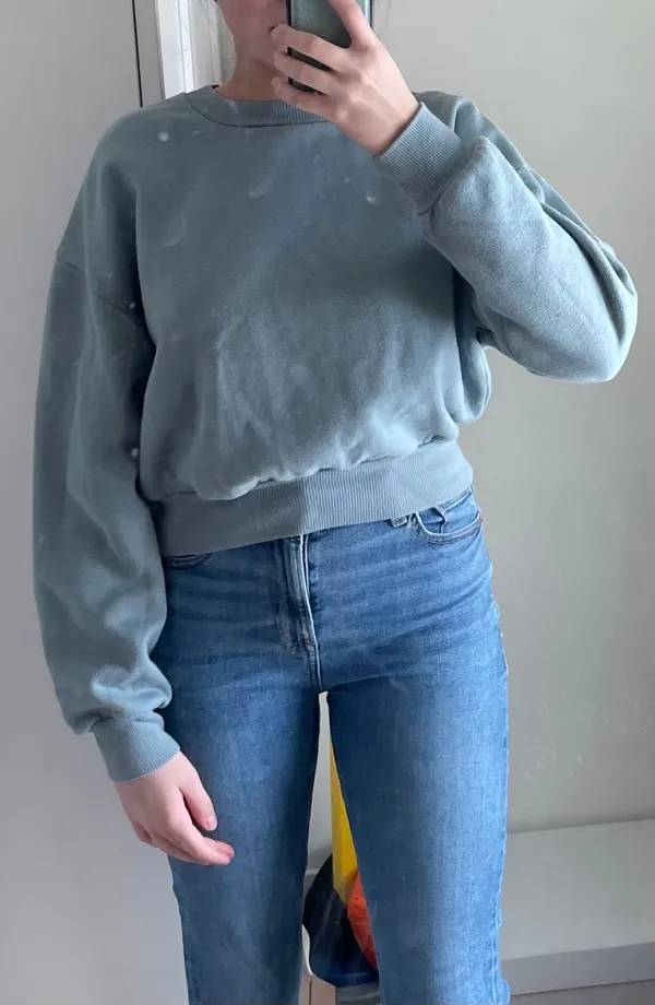 Wild Fable Sweater Crewneck Boxy Pullover Blue M - Image 5