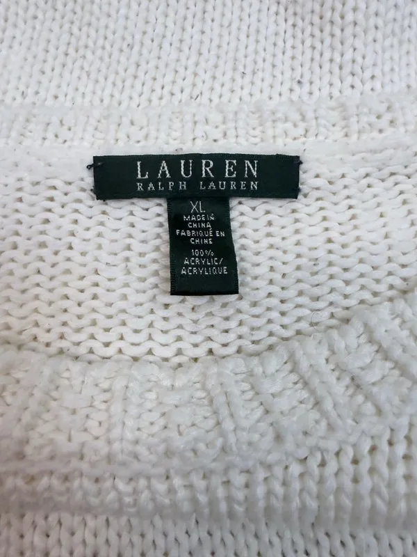 Lauren Ralph Lauren Green Label Vintage Y2K Slouchy Chunky Knit Sweater XL - Image 7