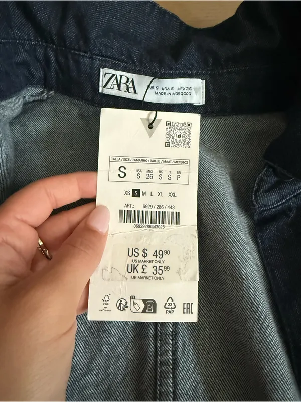 NWT Zara Indigo Denim Longline Dress - Image 4