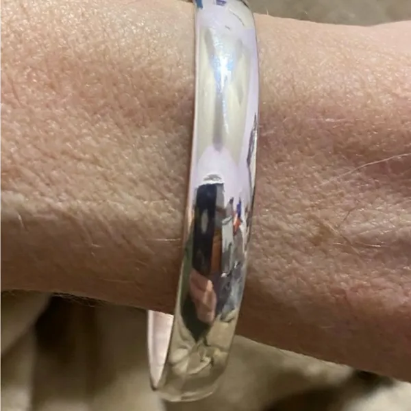 925 Sterling Silver Cuff Woman Bracelet Polishing Silver Bangle Bracelet - Image 2
