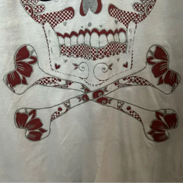 Tultex Delta Phi Epsilon Baseball Tee 3/4 Sleeve Pirate Skull Graphic DPhiE Casual - Image 9