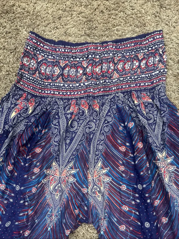 Harem Pants Women’s Multi Color Hobo Rayon Pants One Size Elastic Waist - Image 3