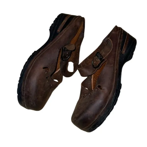 Zeeta Brown Leather Mary Jane Mules Shoes Size 6.5 - Image 5