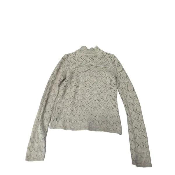 Ralph Lauren Vintage Beige Crochet Knit Mock Neck Sweater‎ Small Cottagecore Y2k - Image 2
