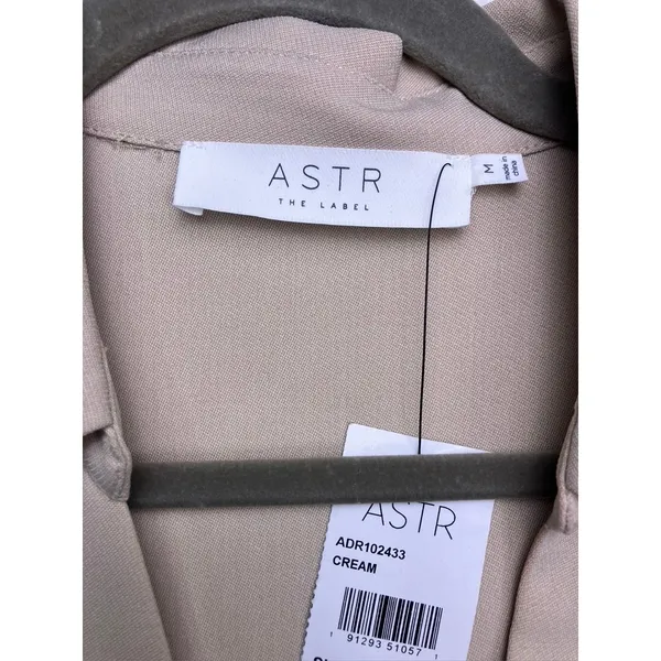 ASTR The Label‎ Mini Dress Women M Cream V-Neck Long Sleeve ADR102433 Minimalist - Image 2