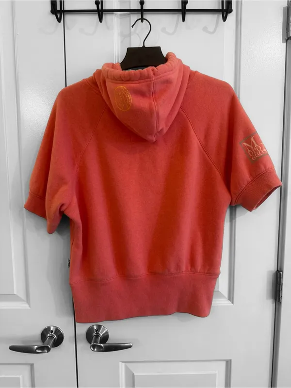 Y2K Old Navy Coral Short Sleeve Hoodie Sweatshirt XL - Image 5