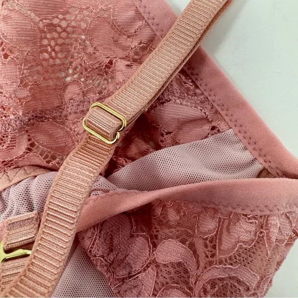 We Are HAH Hook Up Balconette Bra Size‎ DD Band 32-40 Lace Dusty Rose Underwire - Image 10