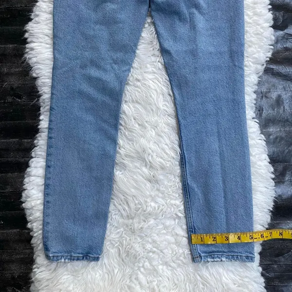 Agolde Blue Medium Wash Button Fly Jeans Mid Rise Skinny Denim - Image 8
