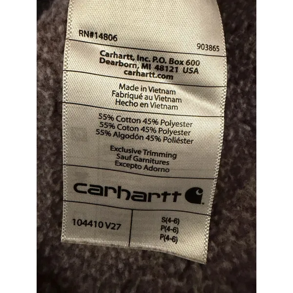 Carhartt‎ Womens Brown Crewneck Sweatshirt Logo Sleeve Pullover 104410 V27 Small - Image 6