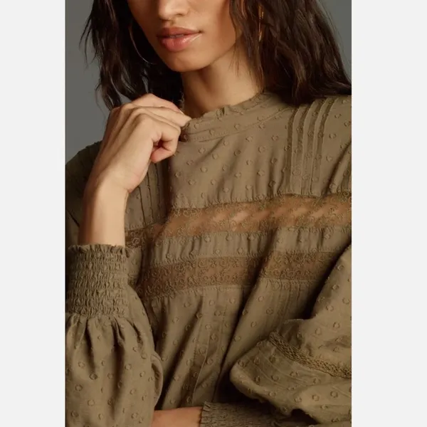 Anthropologie Pilcro Long-Sleeve Mock-Neck Swing Mini Dress - Image 3