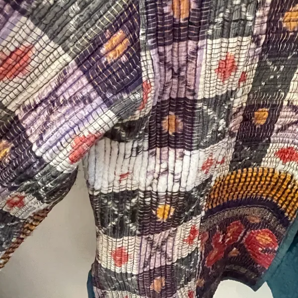 Colorful Patchwork Jacket Sz M Black Size M - Image 4