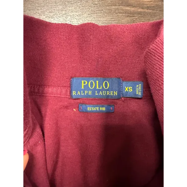 Polo Ralph Lauren Estate Rib Quarter-Zip Pullover XS Burgundy - Image 2