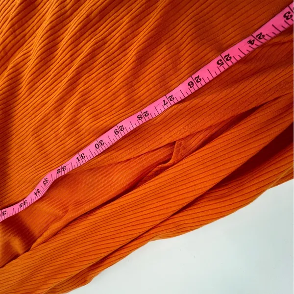 Reformation Formosa Ribbed Midi Dress Ochre Sz‎ Small - Image 9