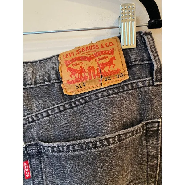 Levi's Premium Straight Leg Jeans Charcoal Wash Denim Black Women's Size 32x30 - Image 3