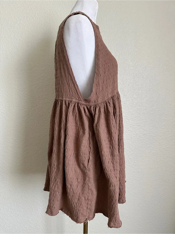 FREE PEOPLE free-est I’m Still Obsessed Mini Dress in Dried Sepia XS - Image 6