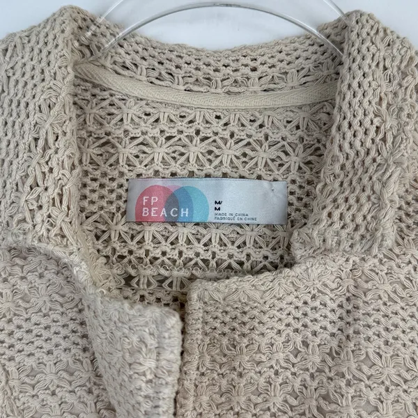 Free People Beach Ryan Crochet Romper in Summer Khaki Size Medium - Image 5