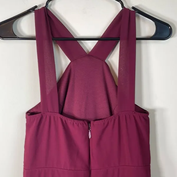 Lulu’s Forevermore‎ Burgundy Skater Strappy Mini Dress Size S - Image 6