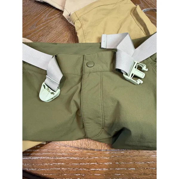 Outdoor Voices RecTrek Zip-Off Convertible Pants Green Tan Tri-Color Size Small - Image 8