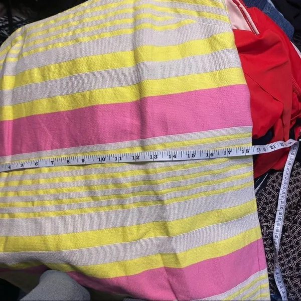 LOFT Pink Yellow Stripe Shift Dress Size 8 - Image 8